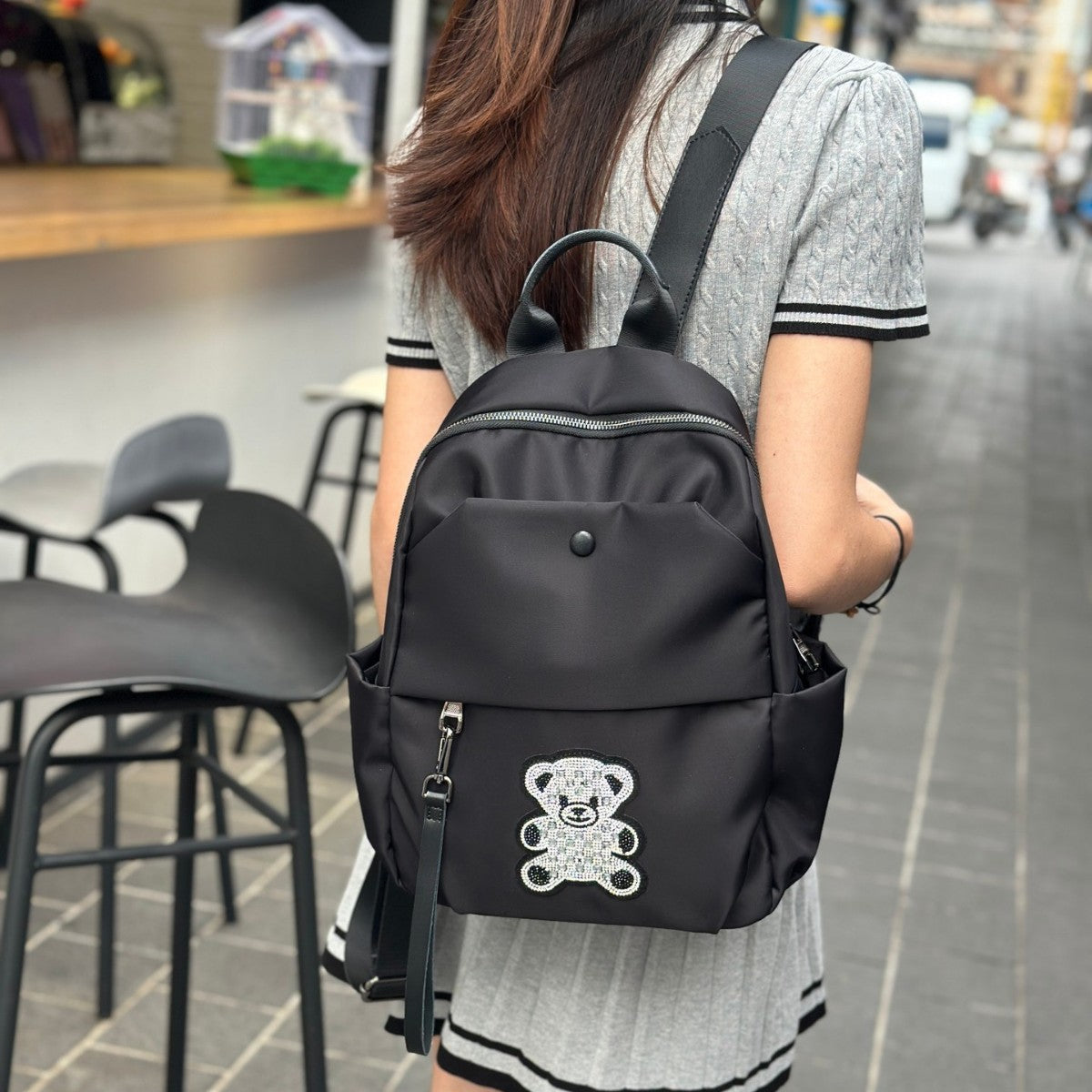 Women's Lightweight Waterproof Plaid Nylon Simple Minority Women's Backpack