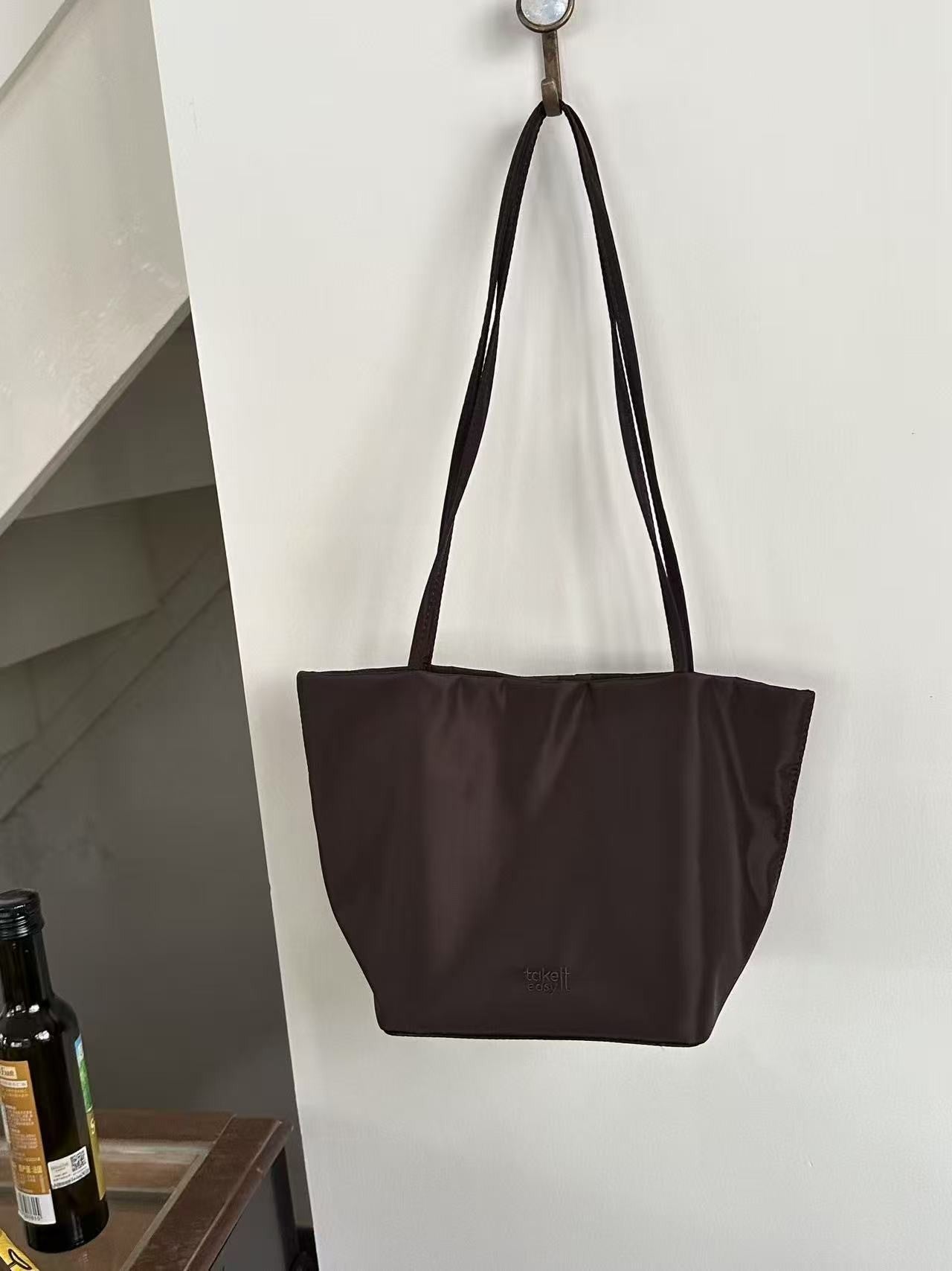 Women's Niche Nylon Cloth Vegetable Basket Large Capacity Lightweight Tote Bag