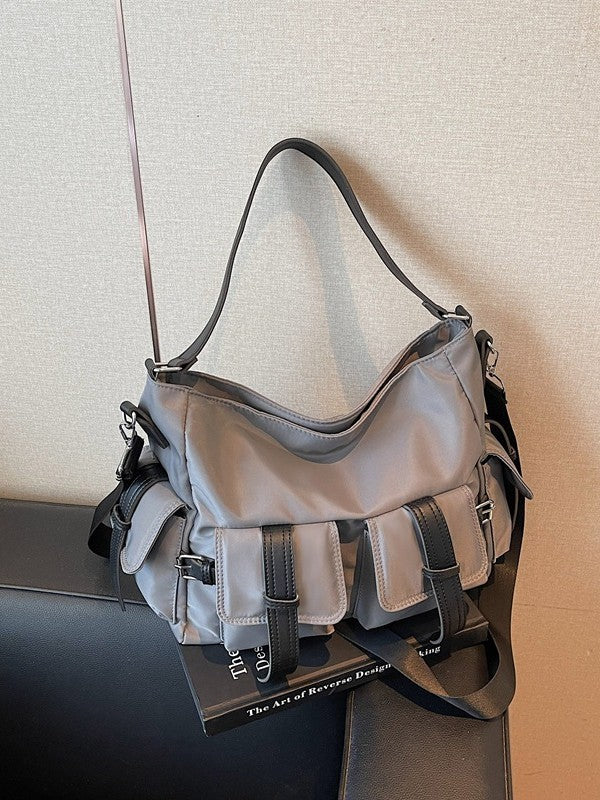 Women's Textured Nylon Cloth Fashionable Large Capacity Waterproof Tote Bag