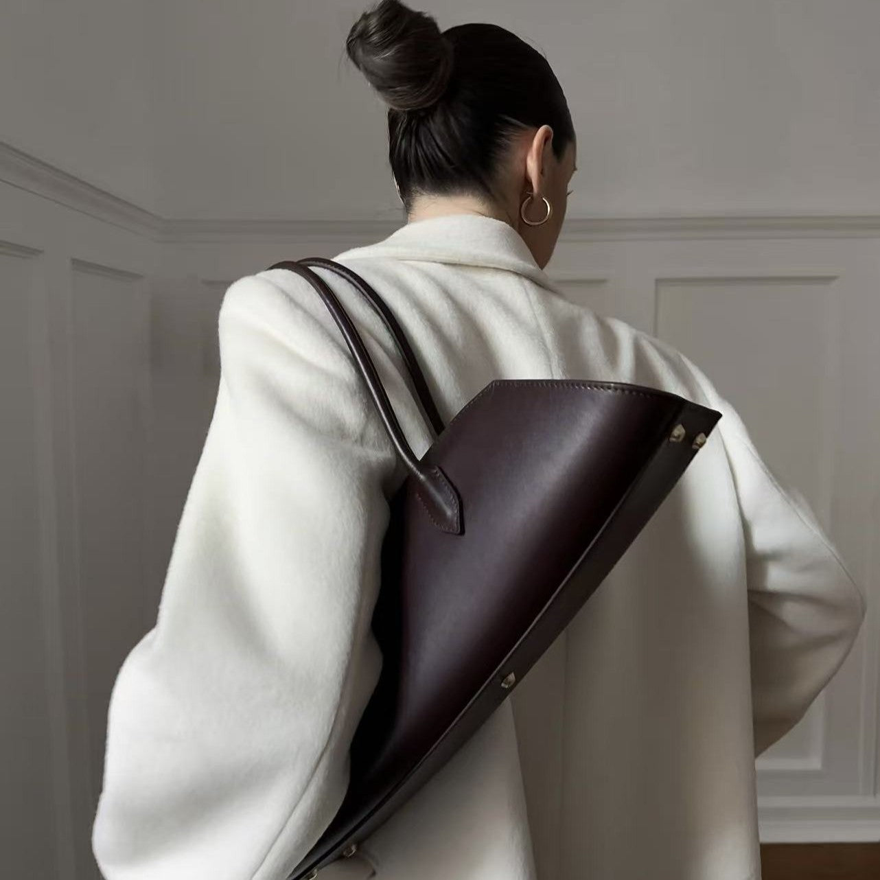 Baguette Genuine Leather French Retro Sausage Commuter Underarm Bag