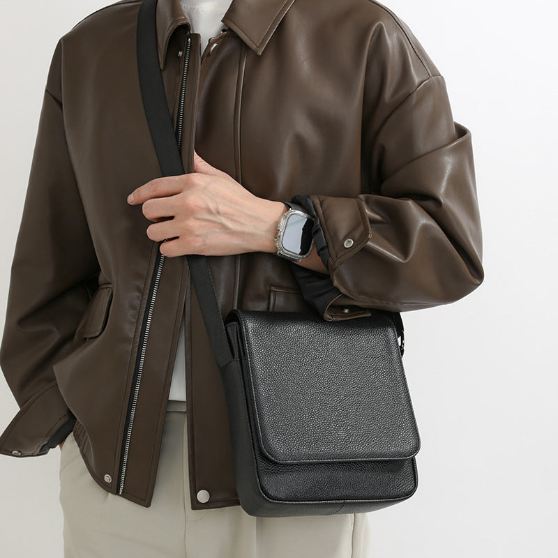 Men's Simple First Layer Cowhide Classic Popular Genuine Bags