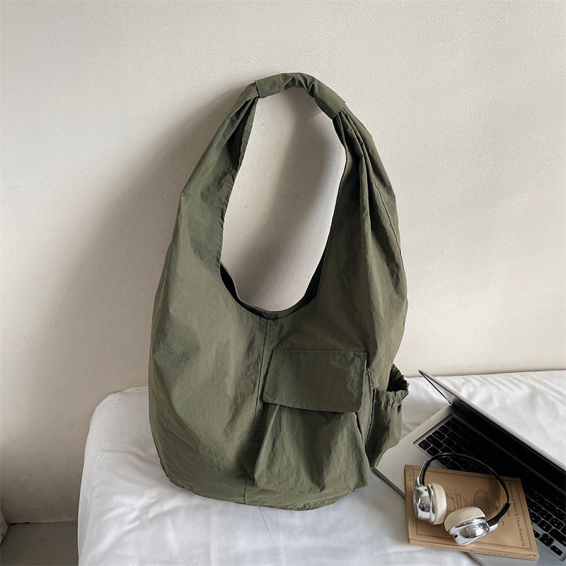 Fashion Large Capacity Totes Retro Trendy Pleated Women's Shoulder Bag