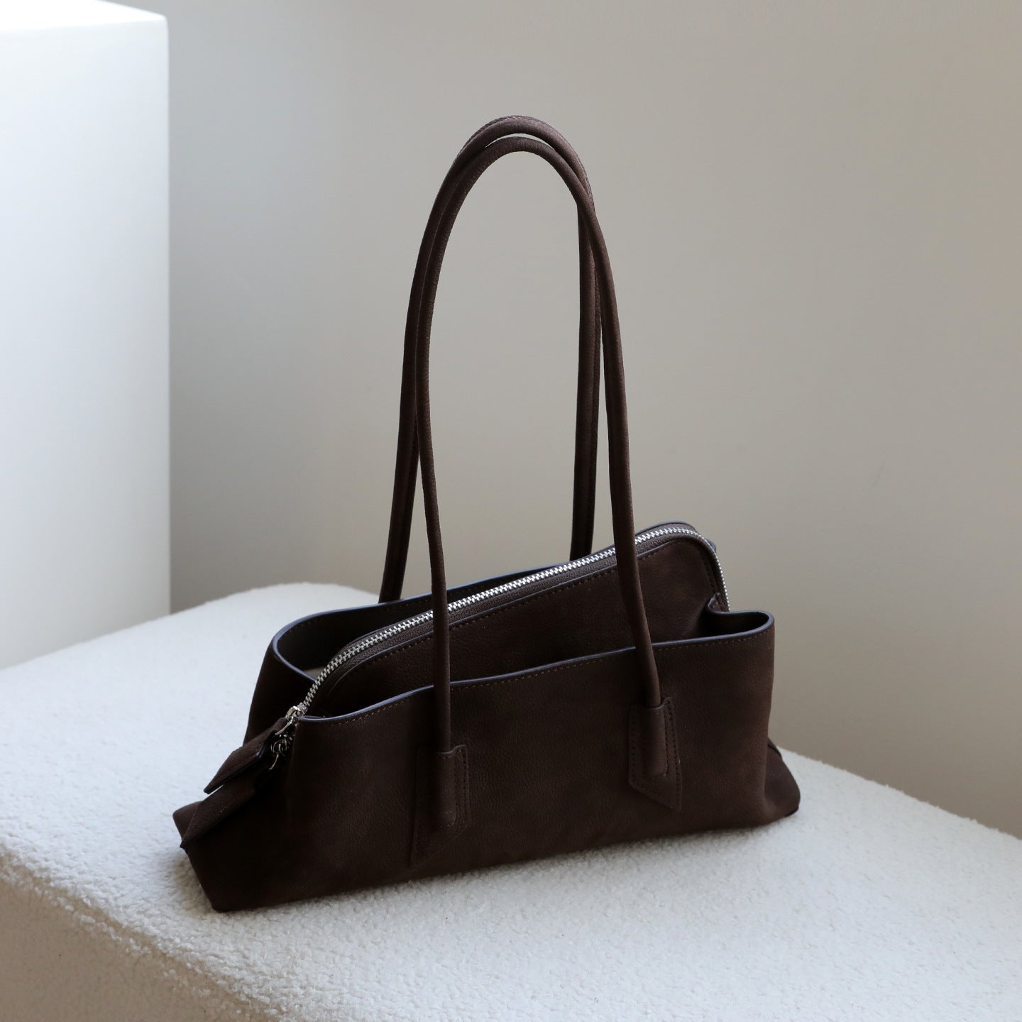 Korean Style Niche Suede Irregular Fashion Loose Feeling Large Capacity Underarm Bag