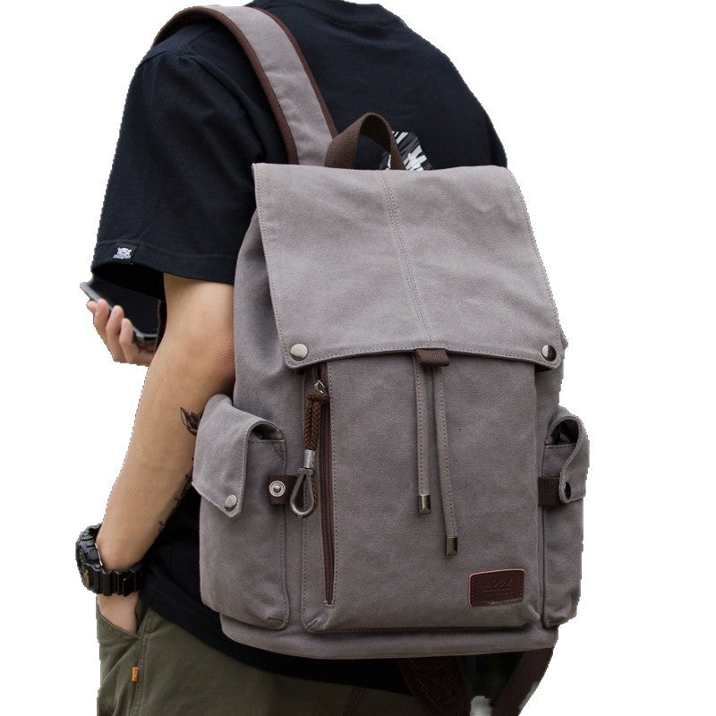 Men's Canvas Trendy Large Capacity Computer Leisure Backpack