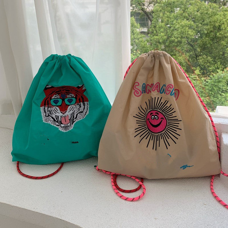 Style Fashion Cute Cartoon Environmental Protection Drawstring Women's Backpack