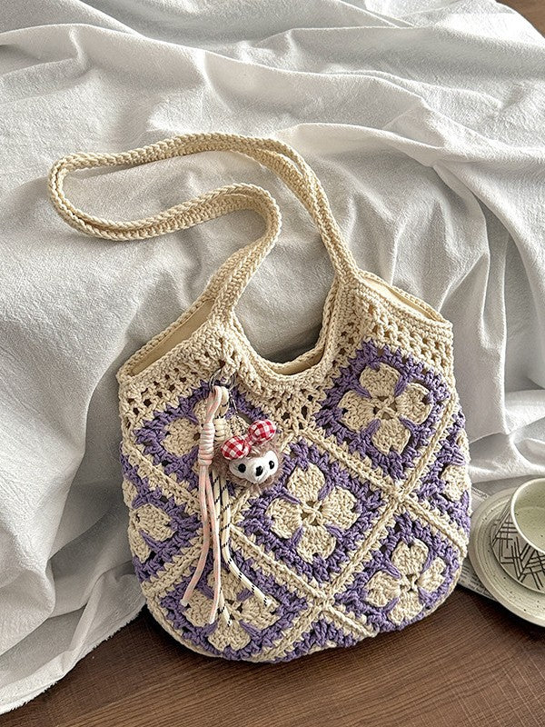 Women's Large Capacity Ethnic Style Hollow Seaside Tote Bag