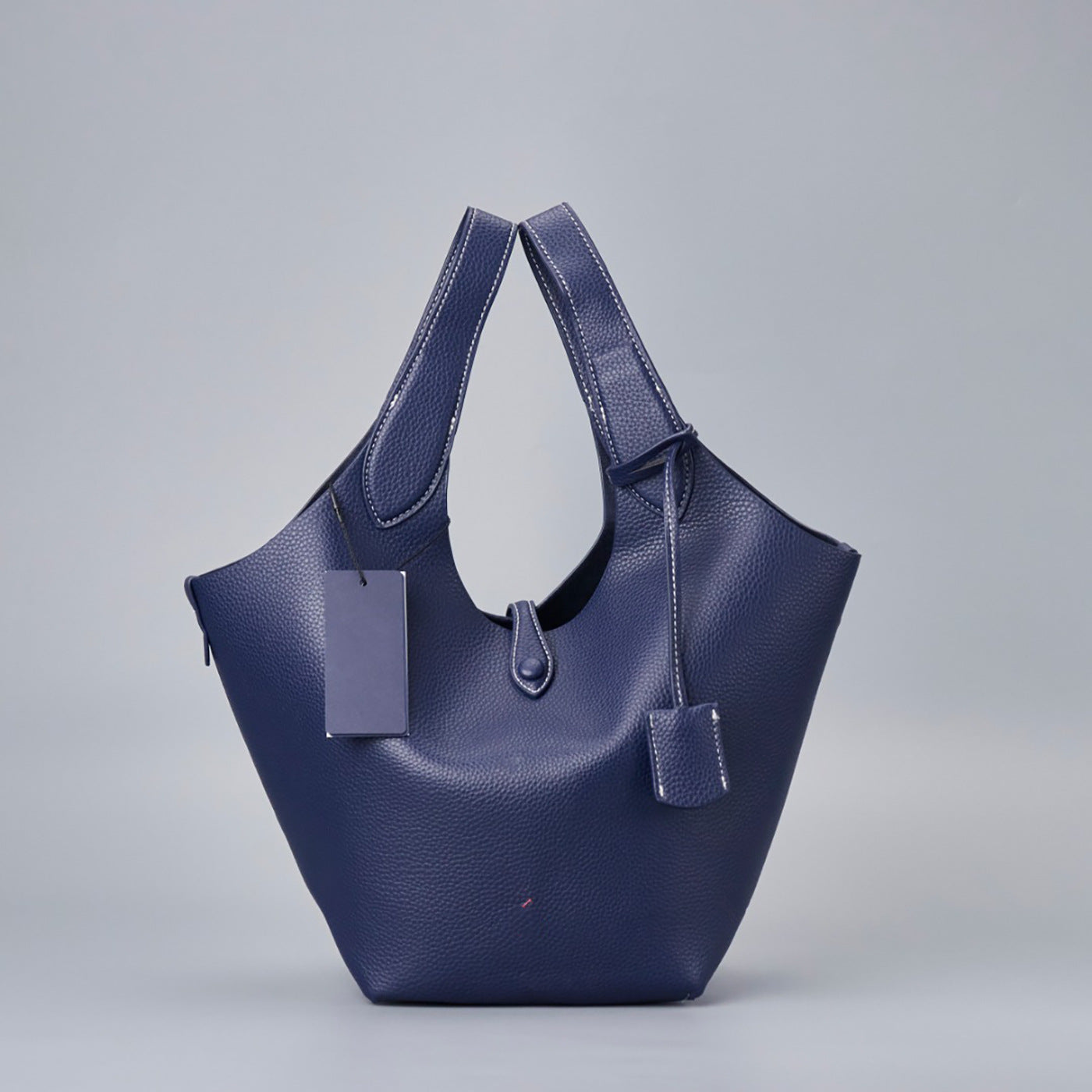 Single Fashion Soft Litchi Grain Cow Leather Tote Bags