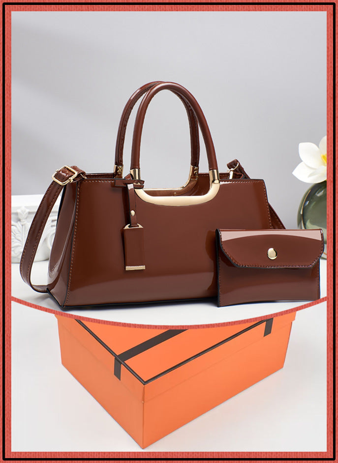 Women's Simple Fashion Patent Leather Shiny Bridal Wedding Bags
