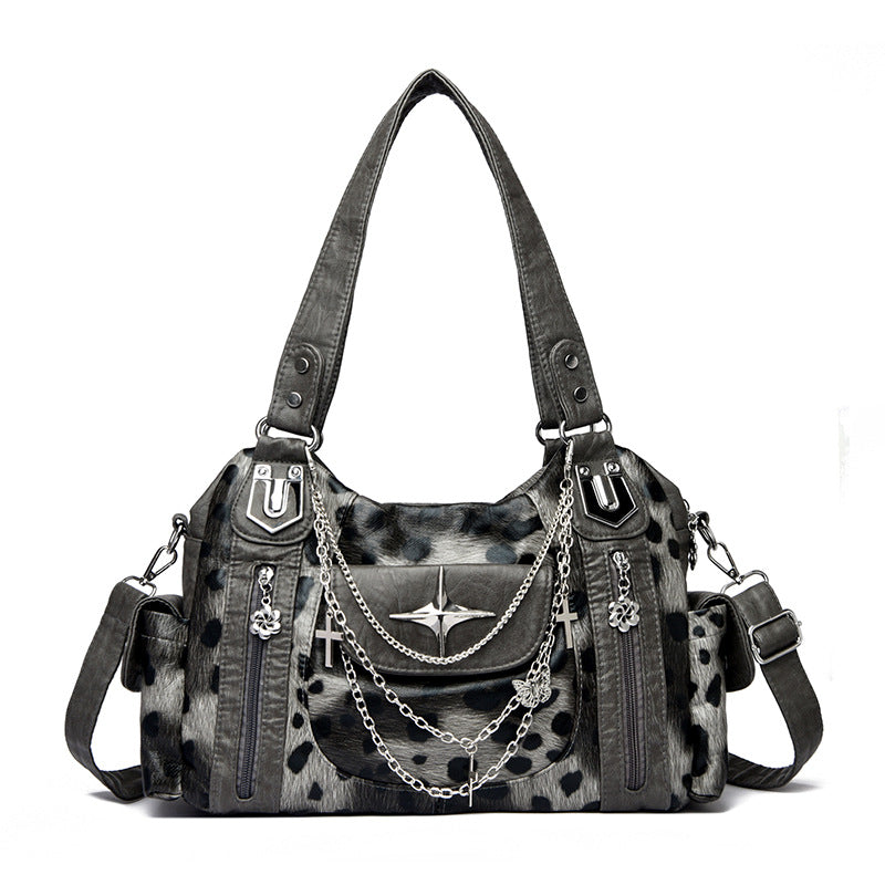 Women's Retro Washed Unique Hot Fan Bike Packet Large Capacity Women's Handbag