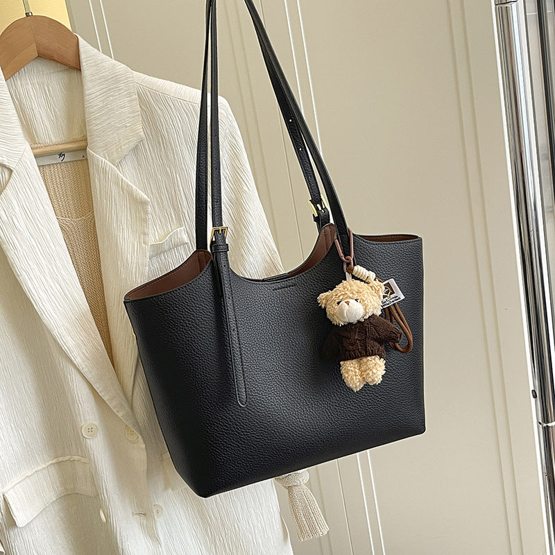 Women's Designer Model Fashion Large Capacity Underarm Litchi Pattern Women's Shoulder Bag
