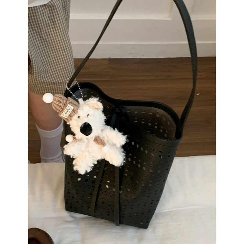 Women's Summer Fashion Underarm Simple Hollow Large Bucket Bags