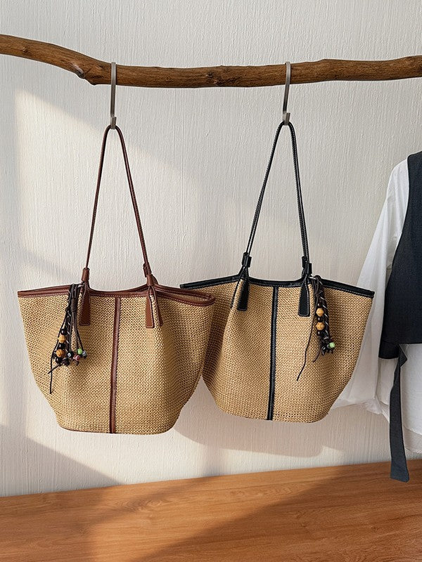 Women's French Straw Summer Fashion Simple Large Bags