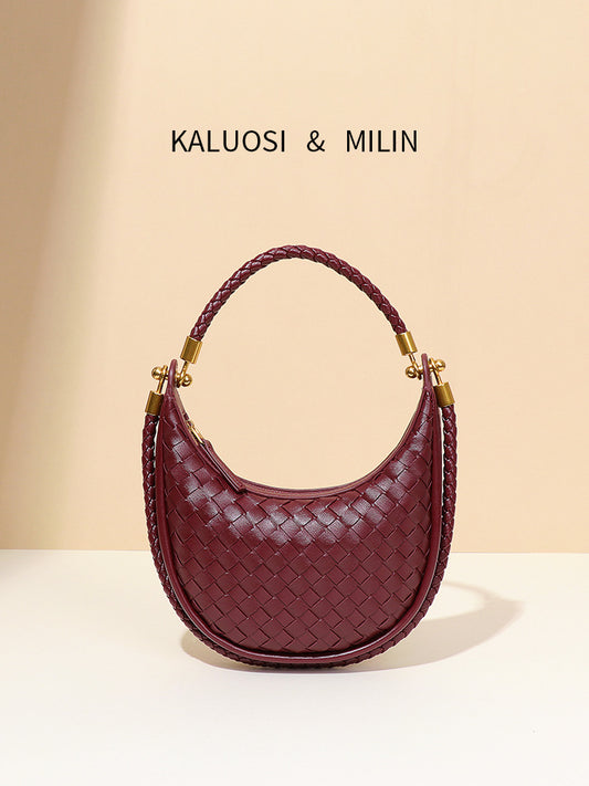 Graceful Women's Woven High-grade Moon Selenodont Underarm Bag