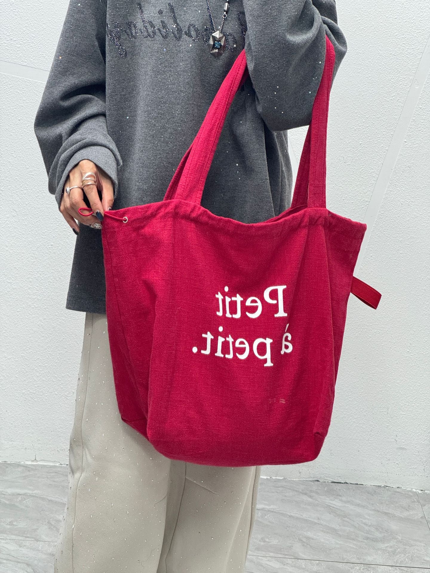 Linen Good-looking Large Capacity Textured Shopping Bags