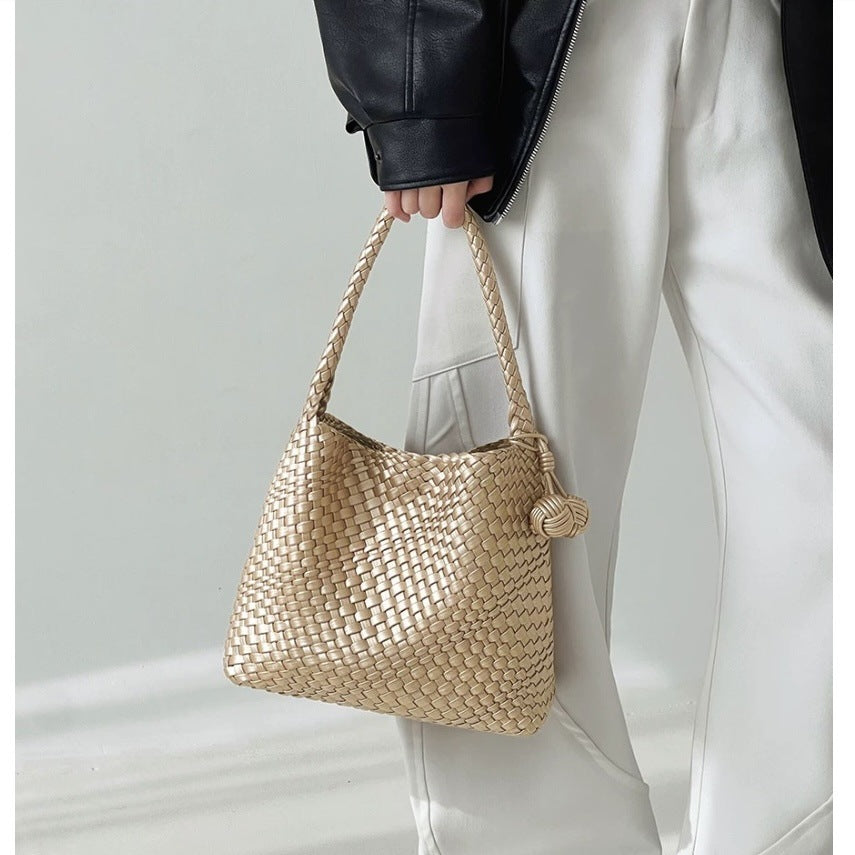 Medium Pretty Woven Large Capacity Commuter Burst Shoulder Bags