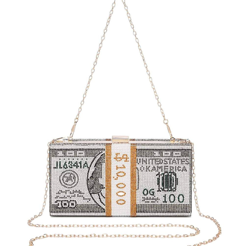 Women's Dollar Full Diamond Usd Dinner Dress Women's Handbag