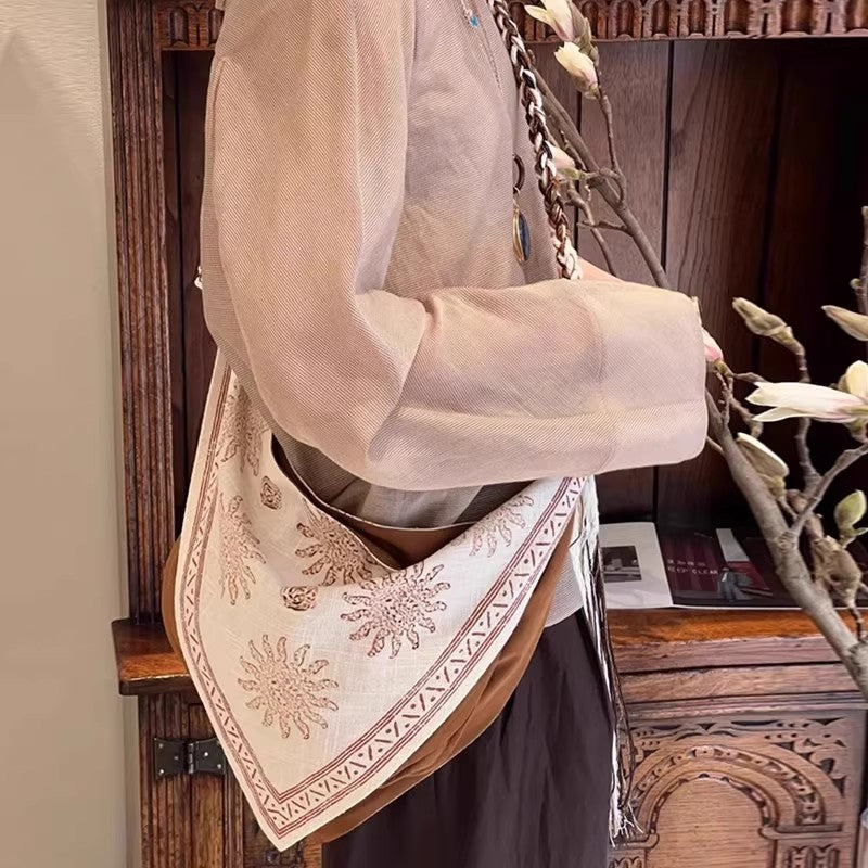 Women's Bohemian Style Tassel Linen Rope Woven Women's Messenger Bag