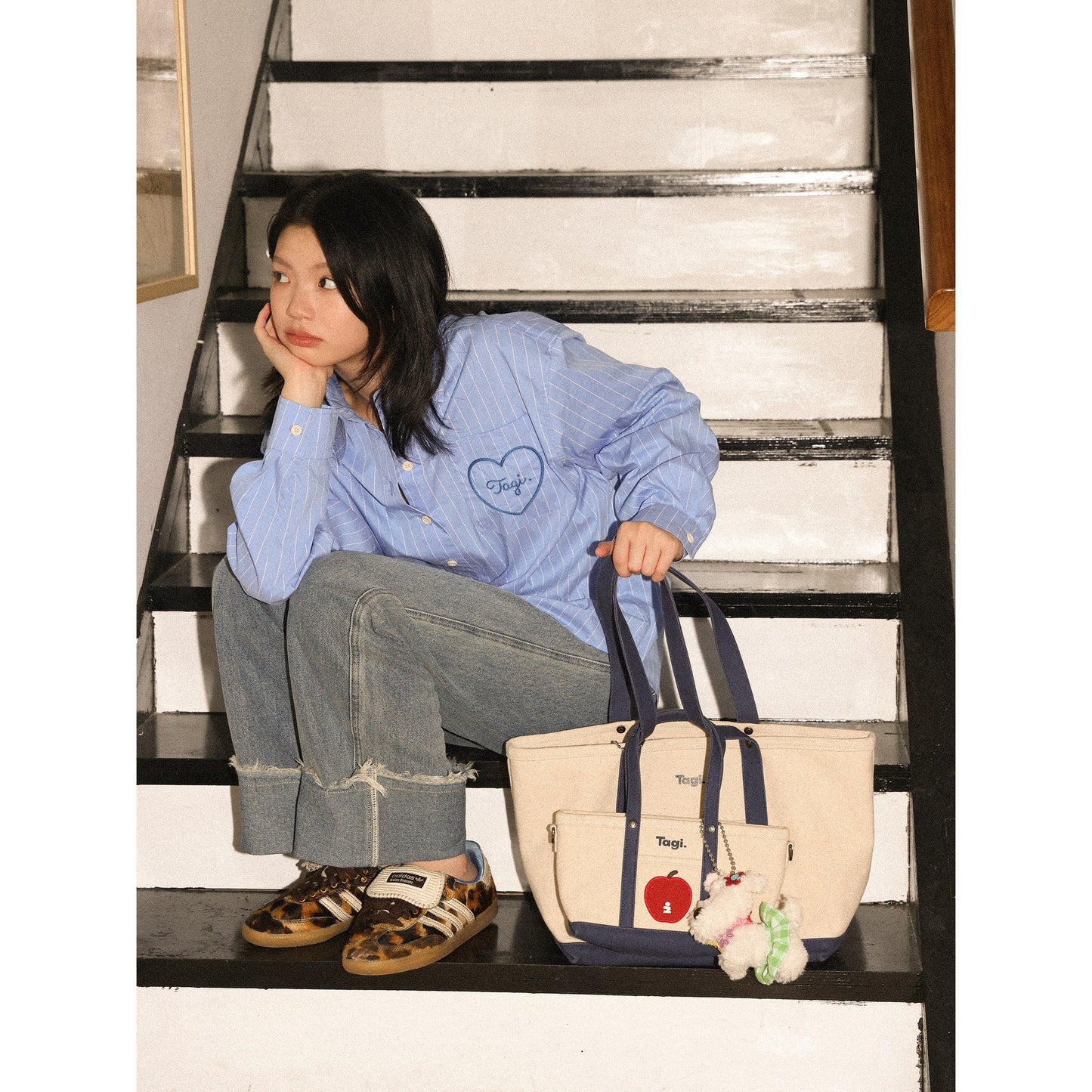 Imagine Apple Color Matching Canvas Portable Tote Bag