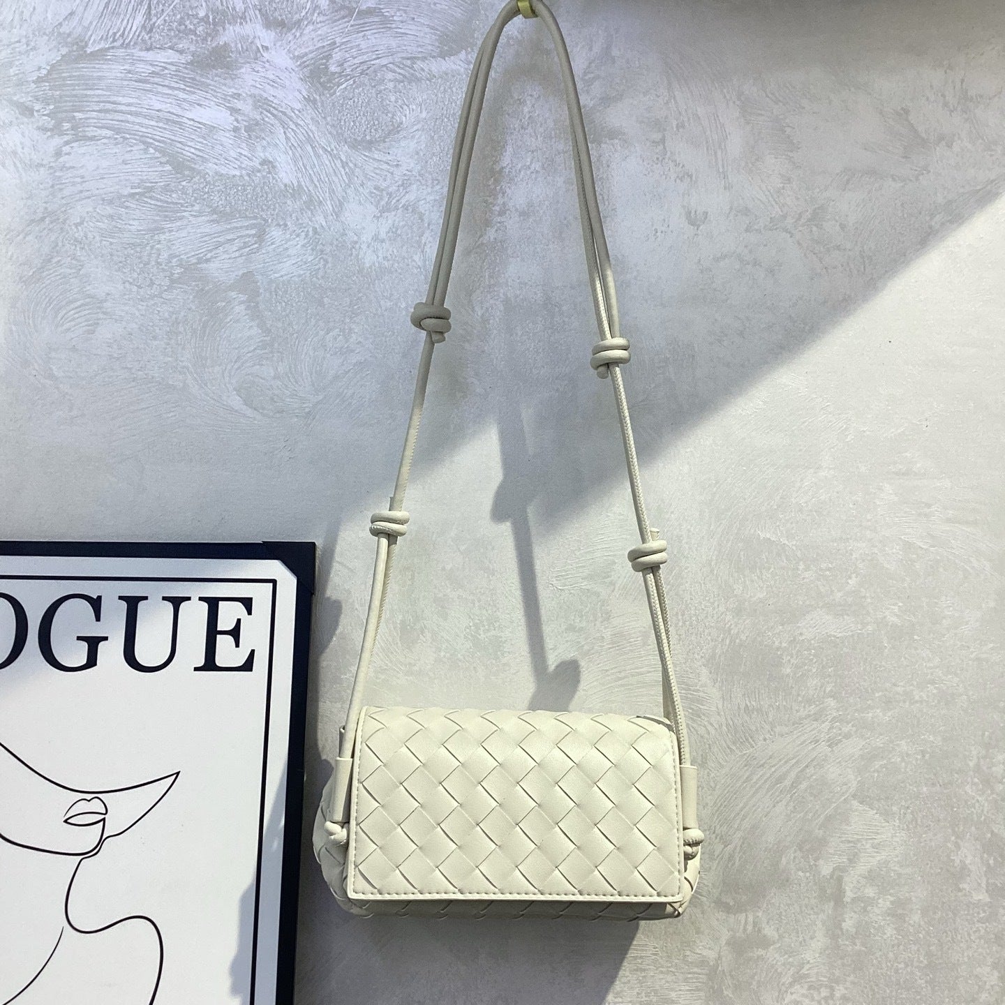 High Quality Knotted Hand-woven Genuine Leather Small Square Bags