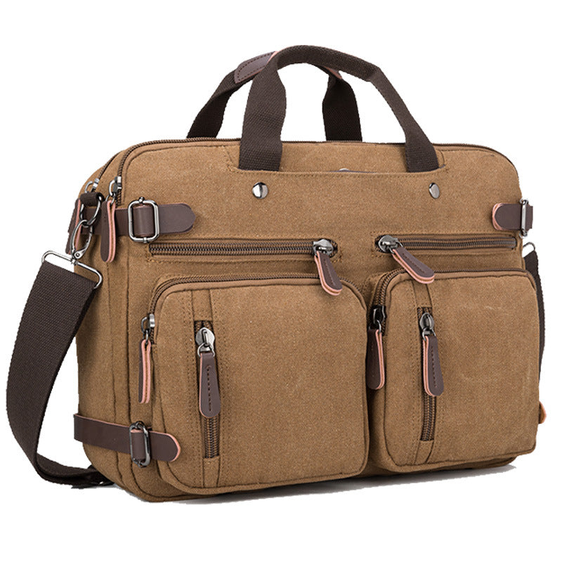 Business Canvas Leather Multifunctional Portable Large Capacity Leisure Backpack