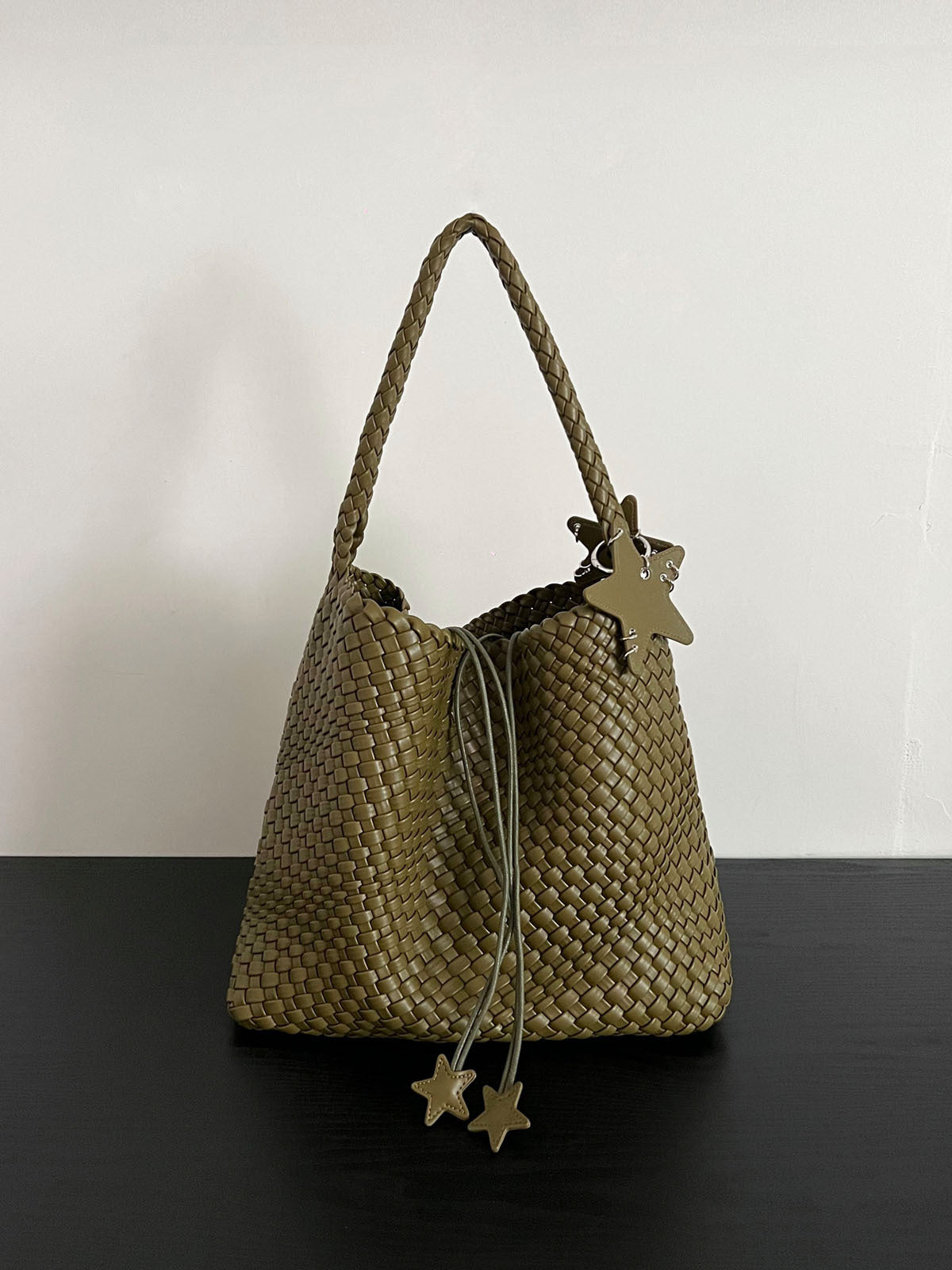 Women's Gun Champagne Woven Large Capacity High-grade Women's Shoulder Bag