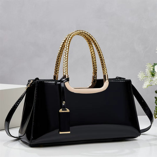 Women's Patent Leather Glossy Wedding Celebration Red Bridal Women's Shoulder Bag