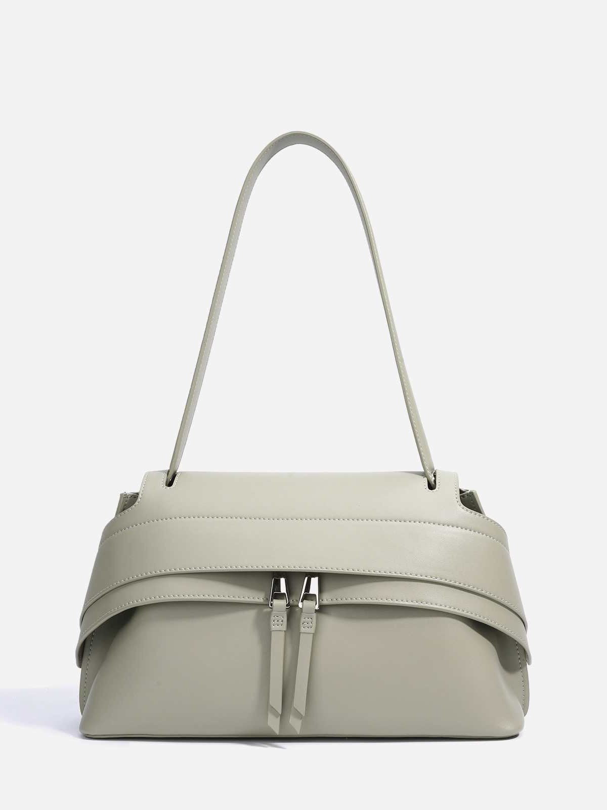 Women's Simple Fashion Trendy Design Saddle High-grade Fine Grain Leather Shoulder Bags