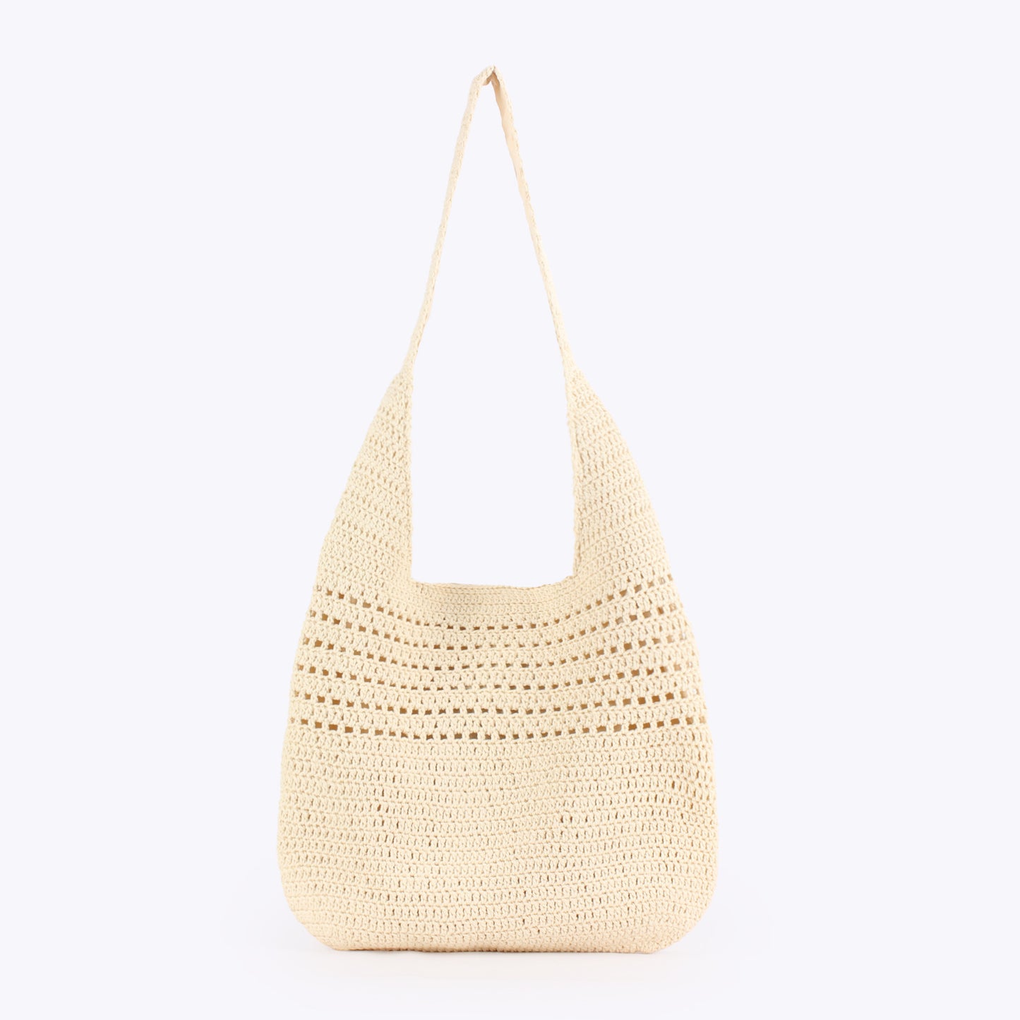Women's Idle Style Large Capacity Cotton Thread Woven Hollow Straw Stylish Women's Shoulder Bag