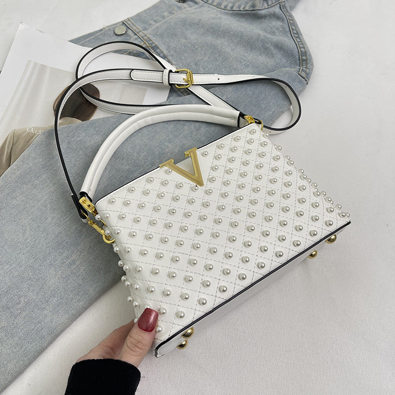 Women's Trendy Lady Pearl Portable Street Shot Commuter Women's Shoulder Bag
