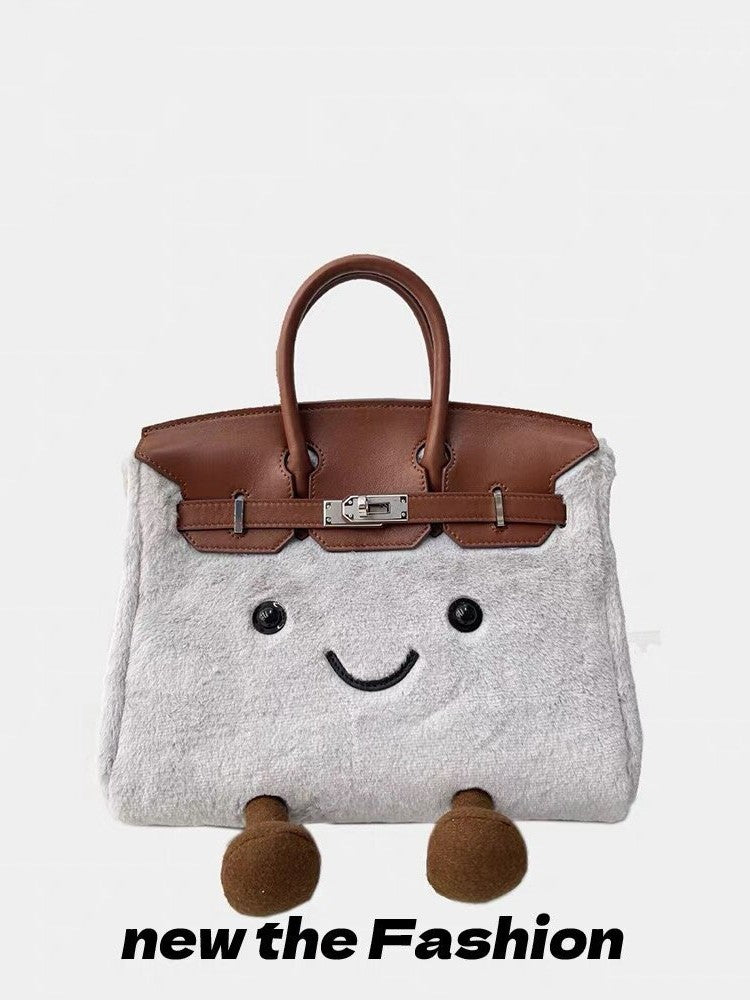Design Style Doll Knock Cute Plush Women's Handbag