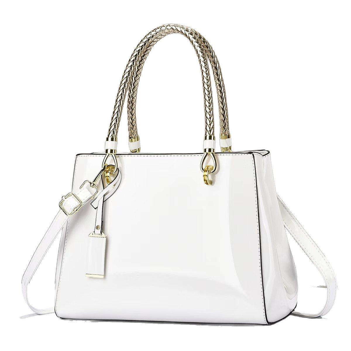 Women's Trendy Fashion Patent Leather Large Capacity Simple Bags