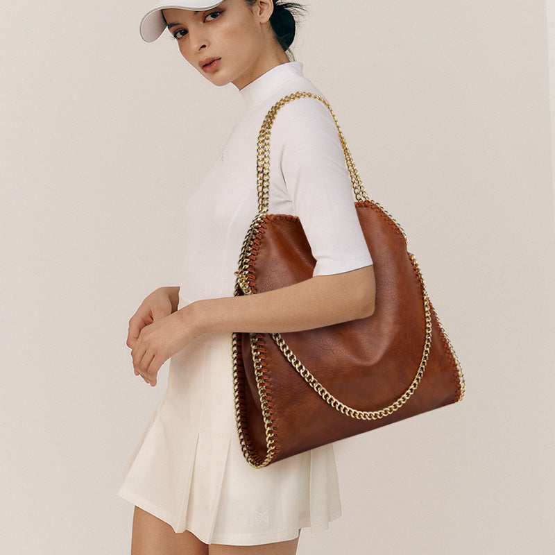 Women's Versatile Fashion Foldable Retro Simple Chain Women's Shoulder Bag