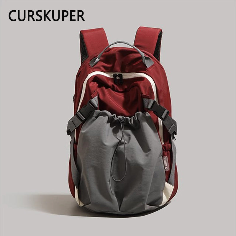 Retro Overalls Style Large Capacity Simple Lightweight Leisure Backpack