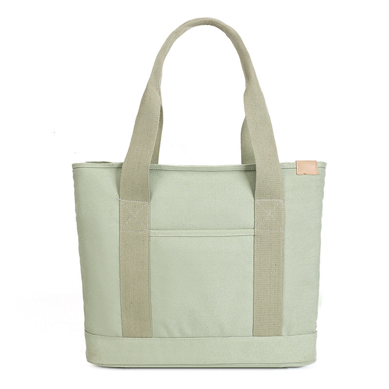 Book Holding Canvas Female Large Capacity Commuter Simple Solid Tote Bag