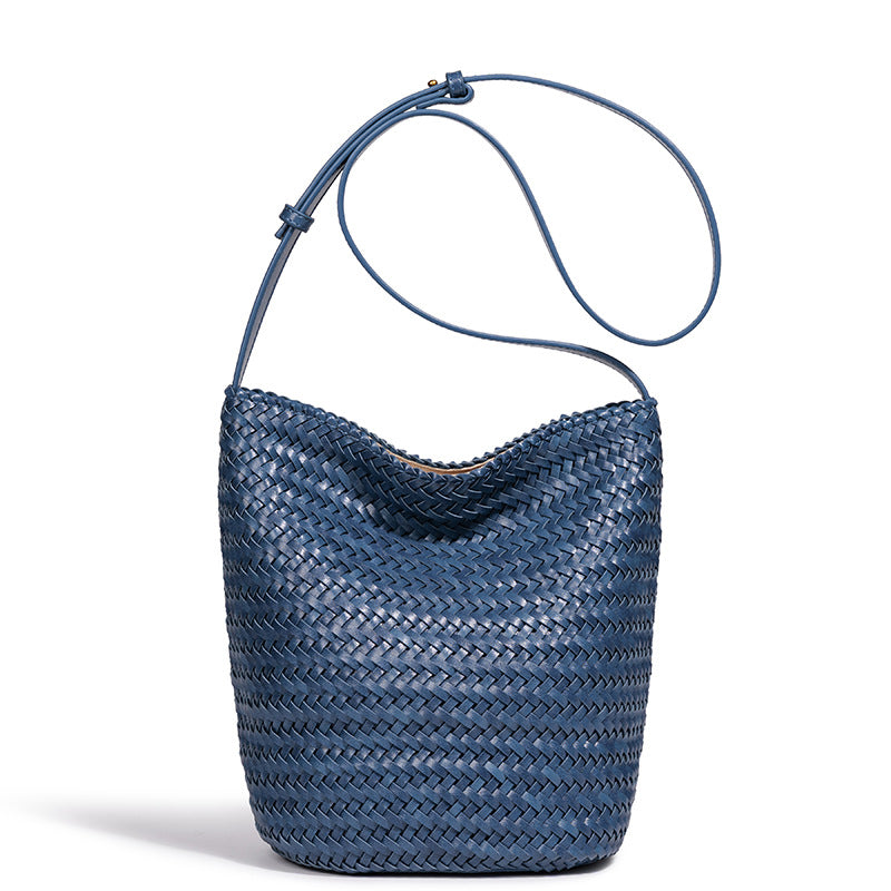 Classy Women's Retro Woven Handmade Leisure Bucket Bags