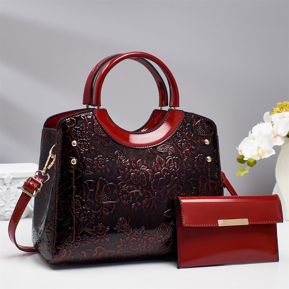 Women's Wedding Crocodile Pattern Happy Mother Grandma With Women's Shoulder Bag