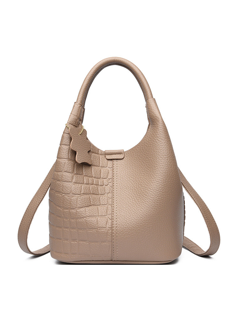 Women's Leather Commuter Fashion Deformation One Combination Bucket Bag