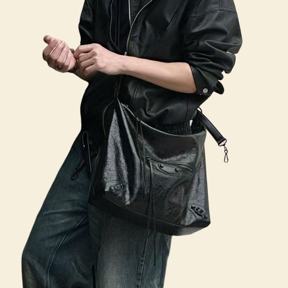 Spring Wear Rivet Punk Cool Leather Motorcycle Tote Bag