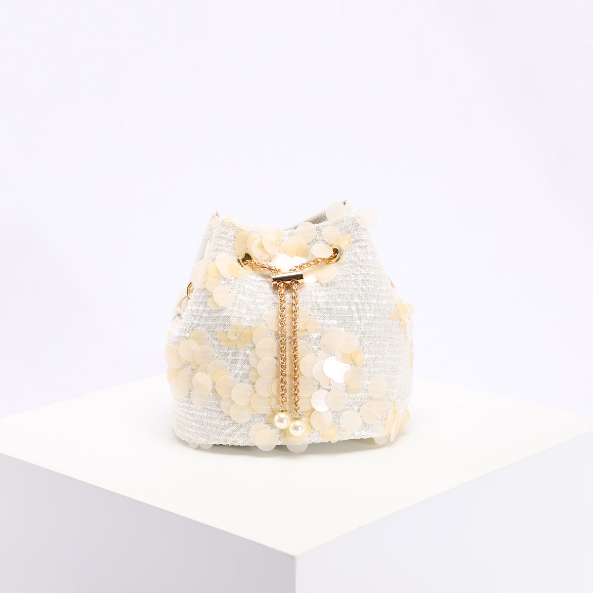 Women's Sequin Contrast Color Mesh Embroidery Stitching Trendy Bags