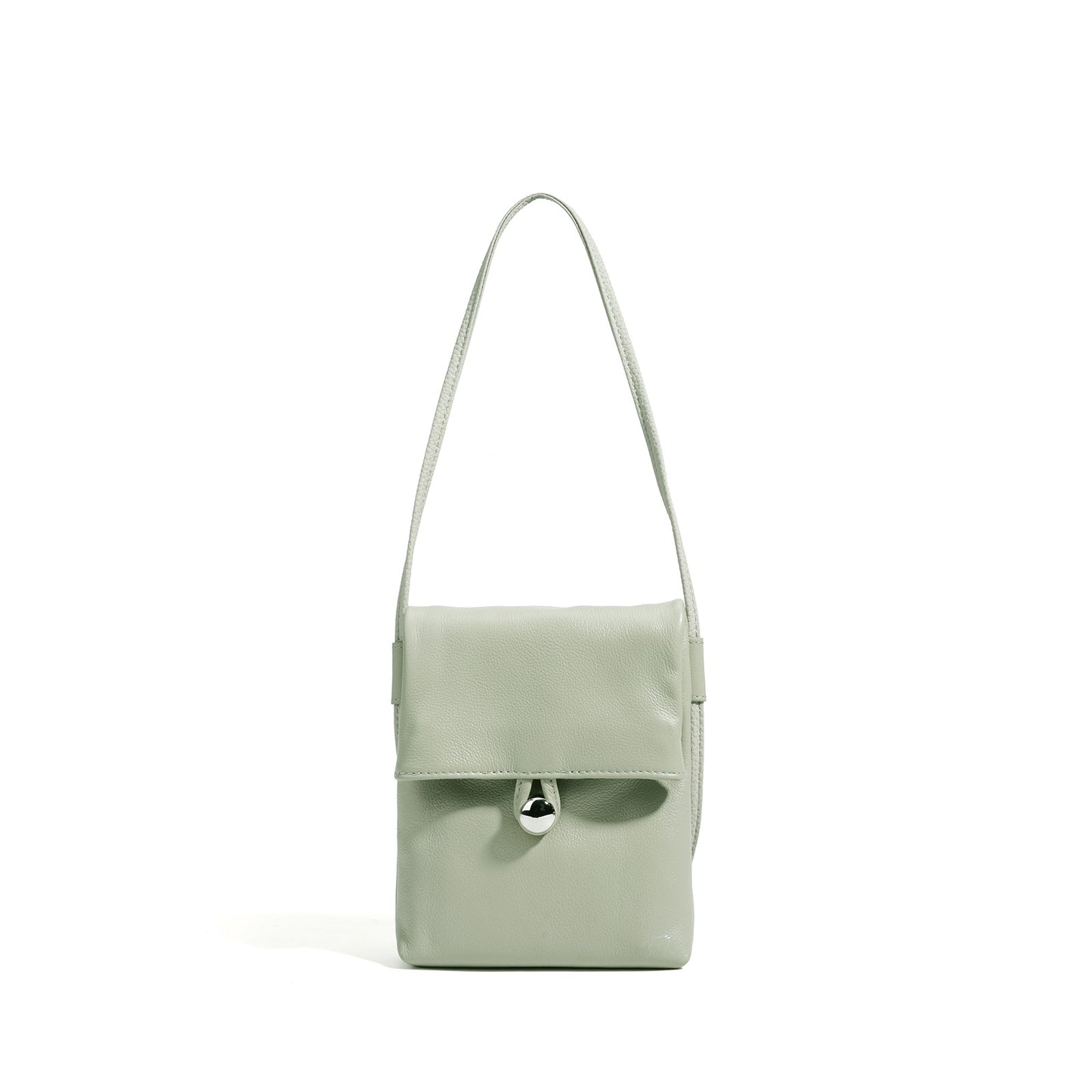 Women's Mini Fashion Vertical First Layer Cowhide Mobile Phone Bag