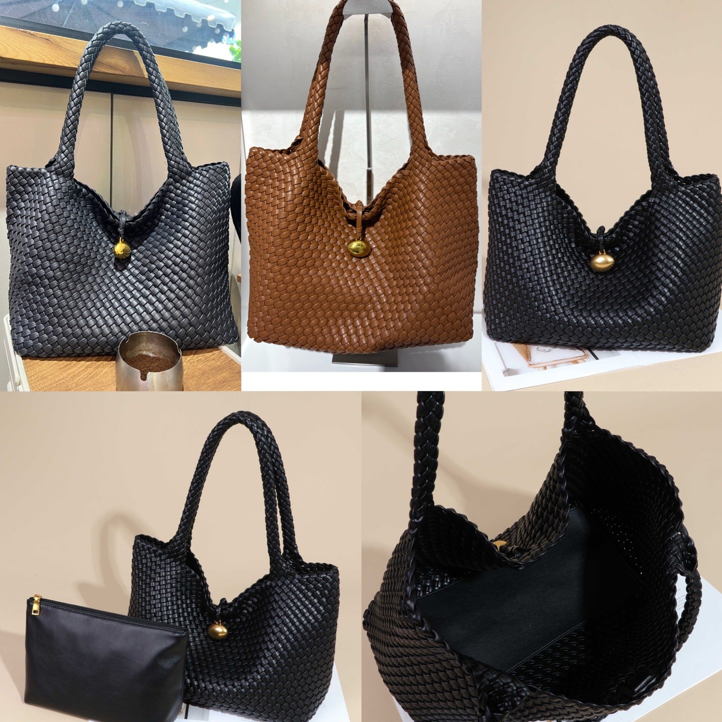 Fashion Large Capacity Hand-woven Selenodont High-grade Shoulder Bags