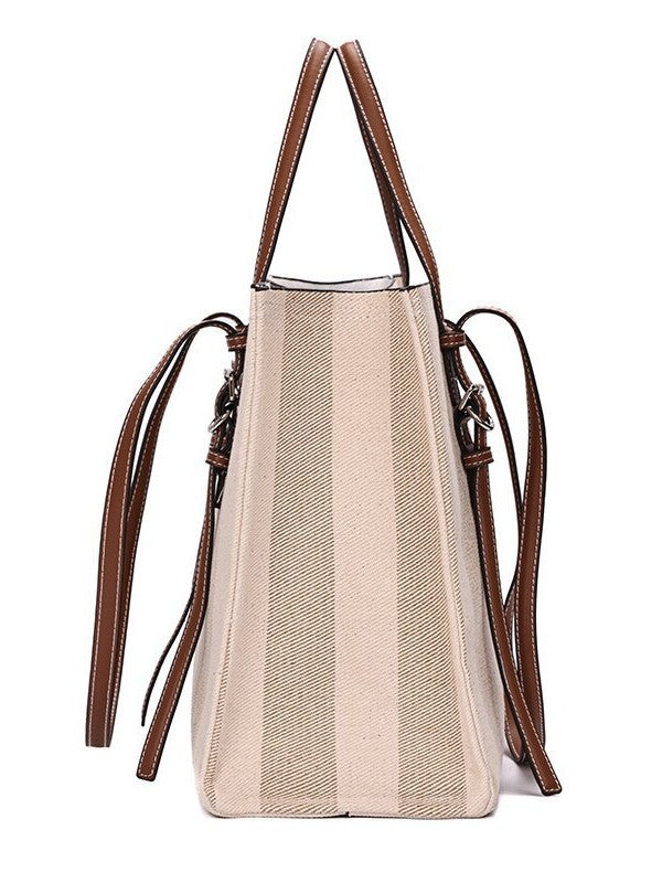 Striped Printed Canvas Autumn Fashion Large Capacity Commuter Bags
