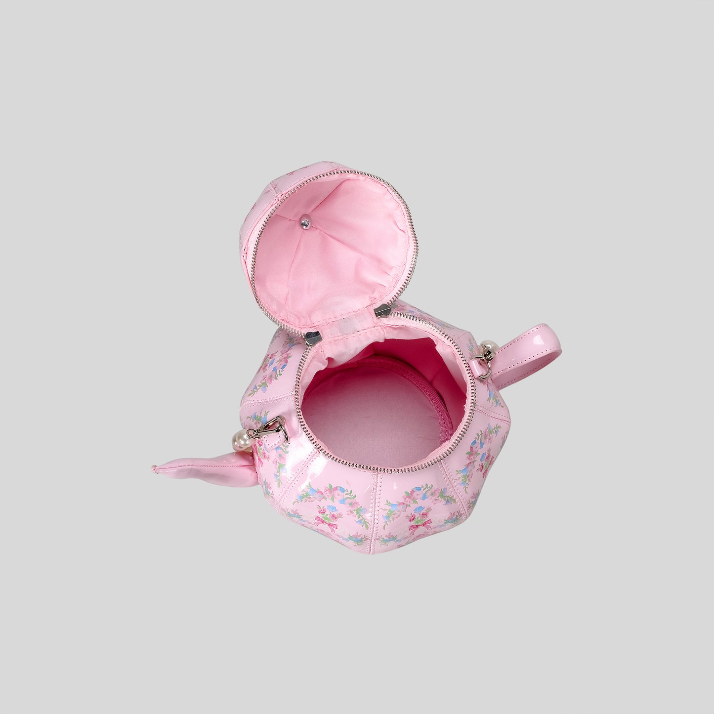Sweet Retro Lolita Pearl Chain Printed Teapot Women's Shoulder Bag