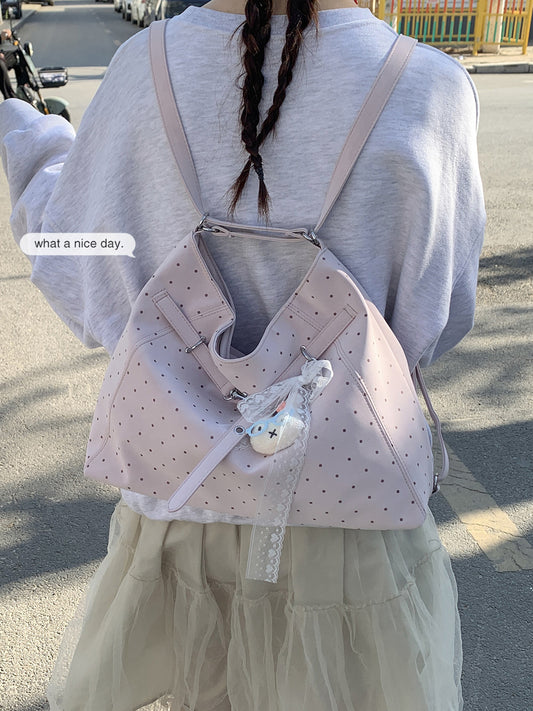 Women's Korean Underarm Commuter Polka Dot Tote Bag