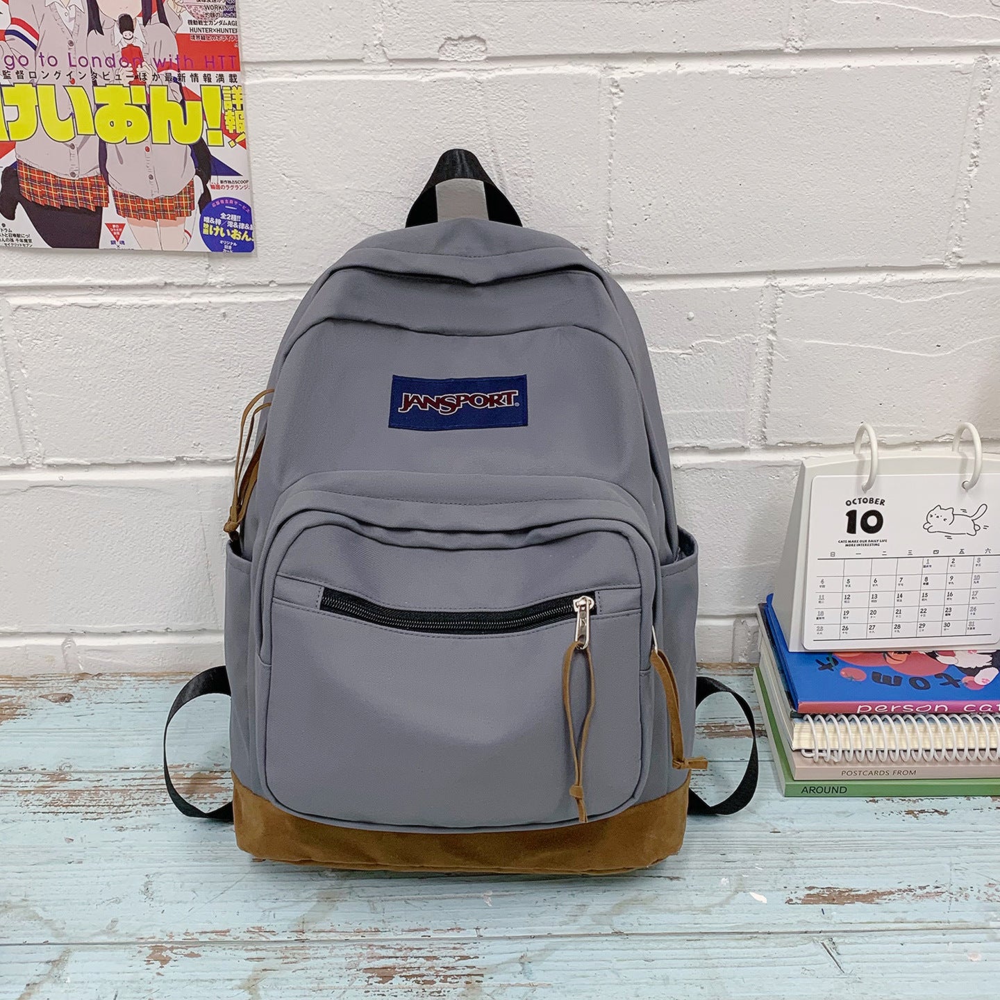 Women's & Men's Korean Style Fashion Simple Large Capacity Solid Color Leisure Backpack