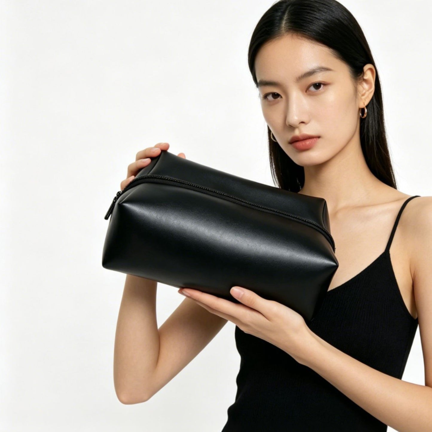 Simple Cosmetics Leather Storage Props Buggy Pure Makeup Bag