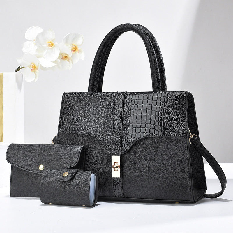 Women's Fashion Three-piece Set High Sense Alligator Underarm Bag