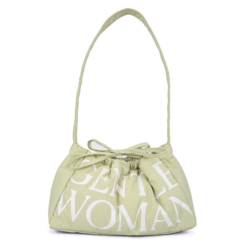 Women's Simple Letter Printing Large Capacity Lady's Underarm Bag
