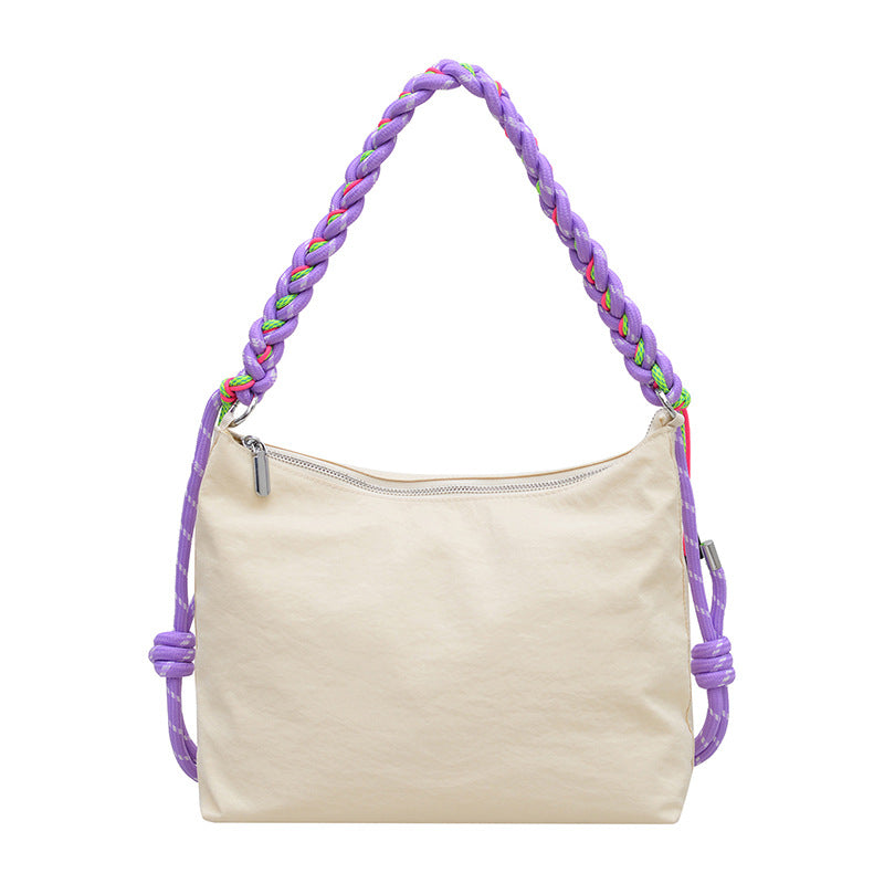 Color Twist Strap Lightweight Versatile Large Capacity Tote Bag