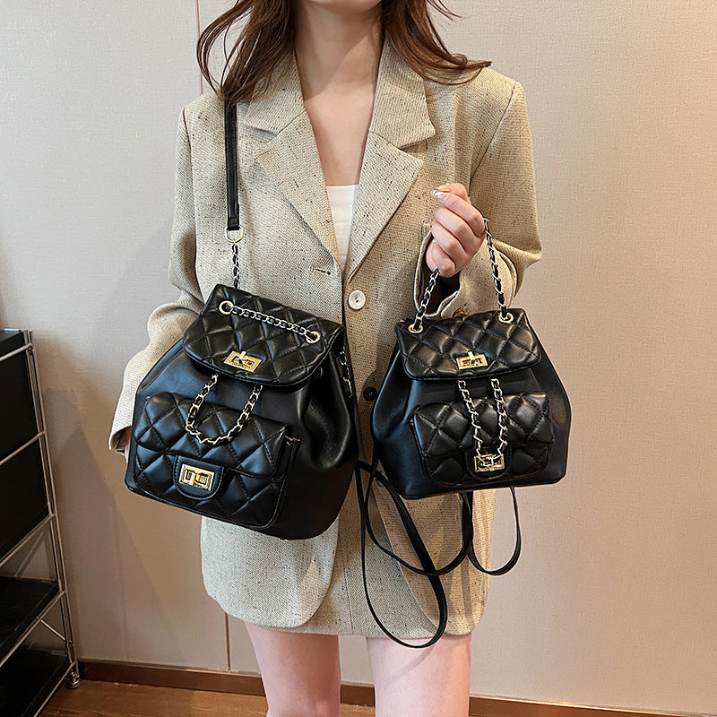 Women's Rhombus Chain Spring Trendy Fashion Simple Women's Backpack